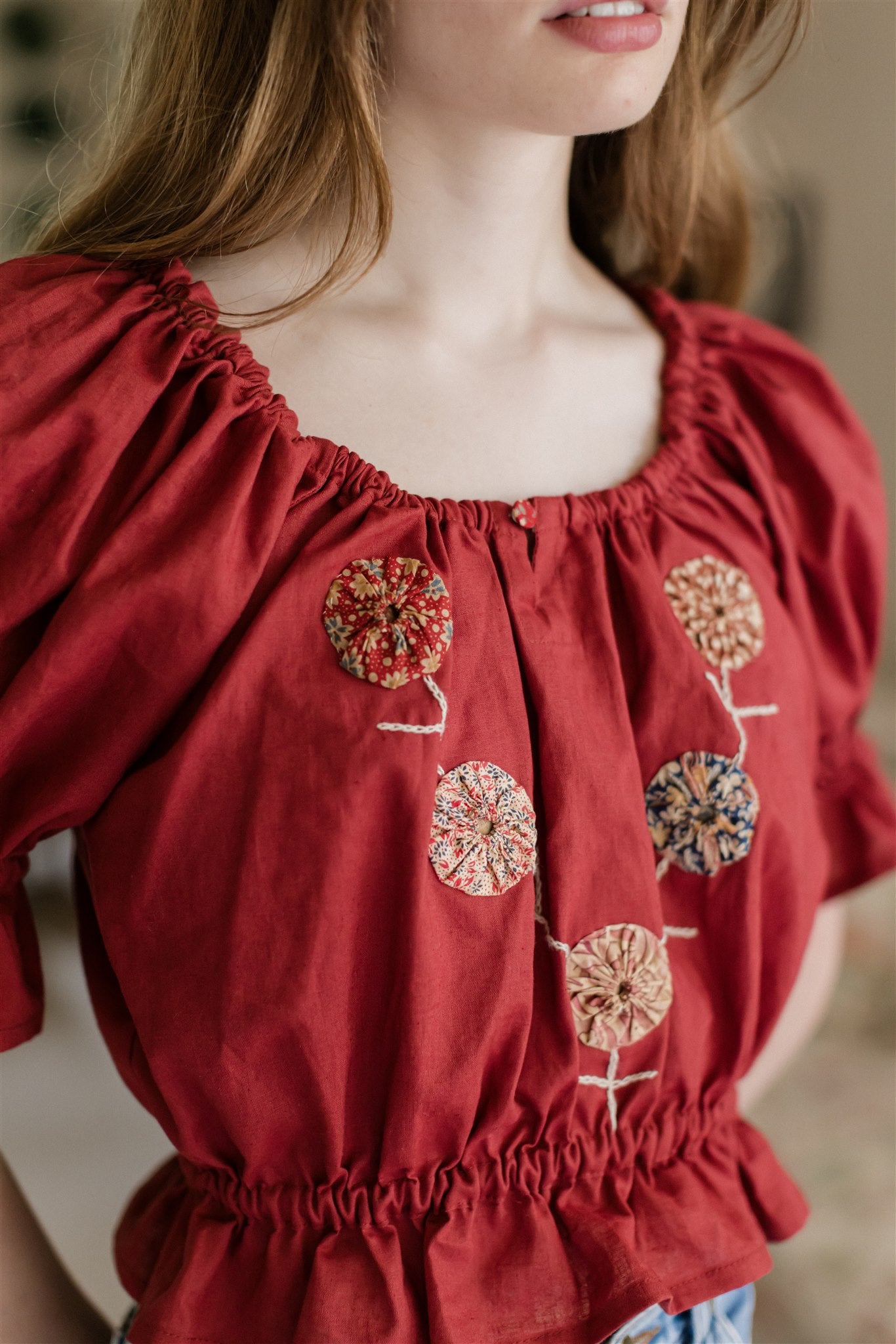 The Albany Blouse | Yo-Yo Appliqué
