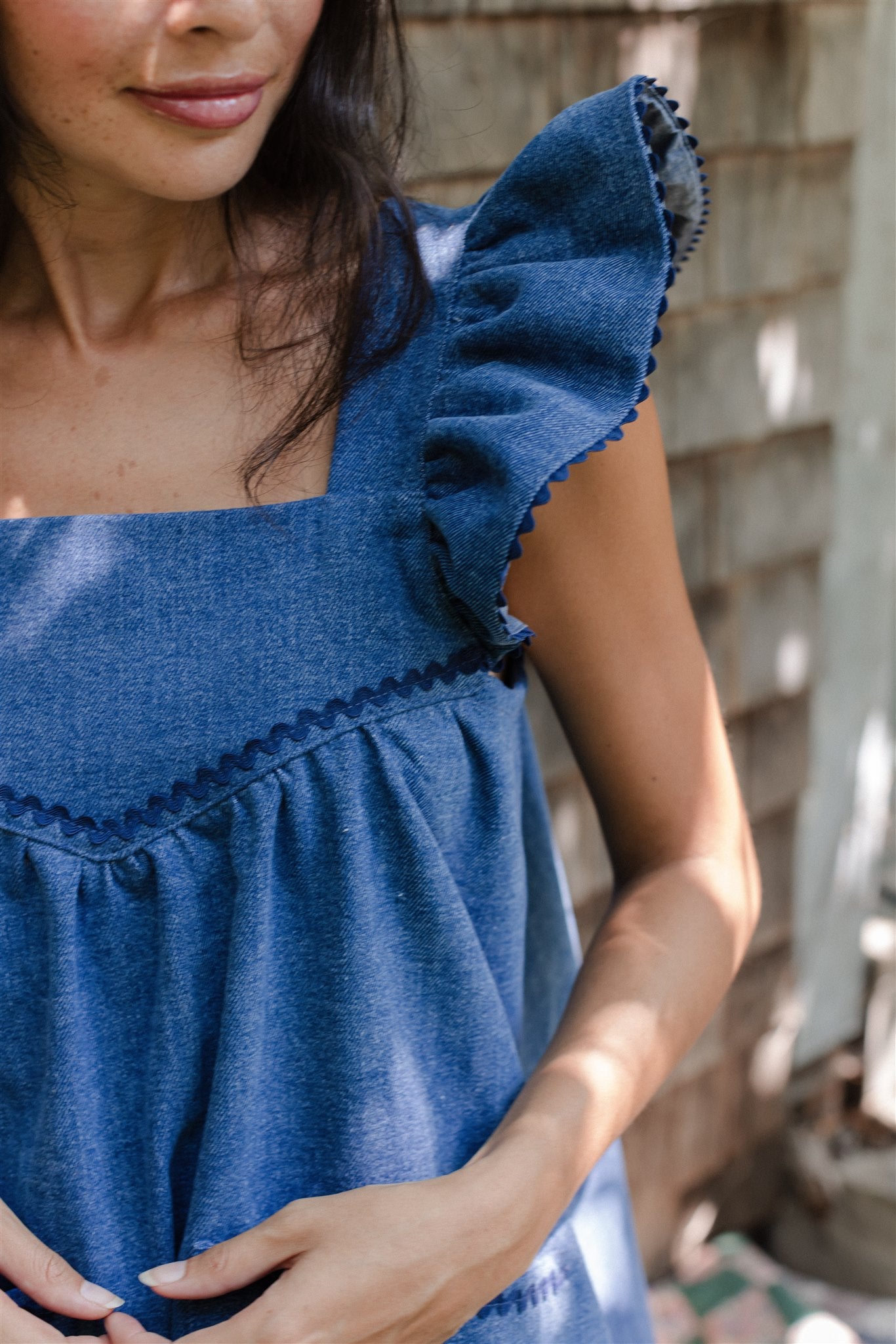 The Chore Dress in Blue Jean