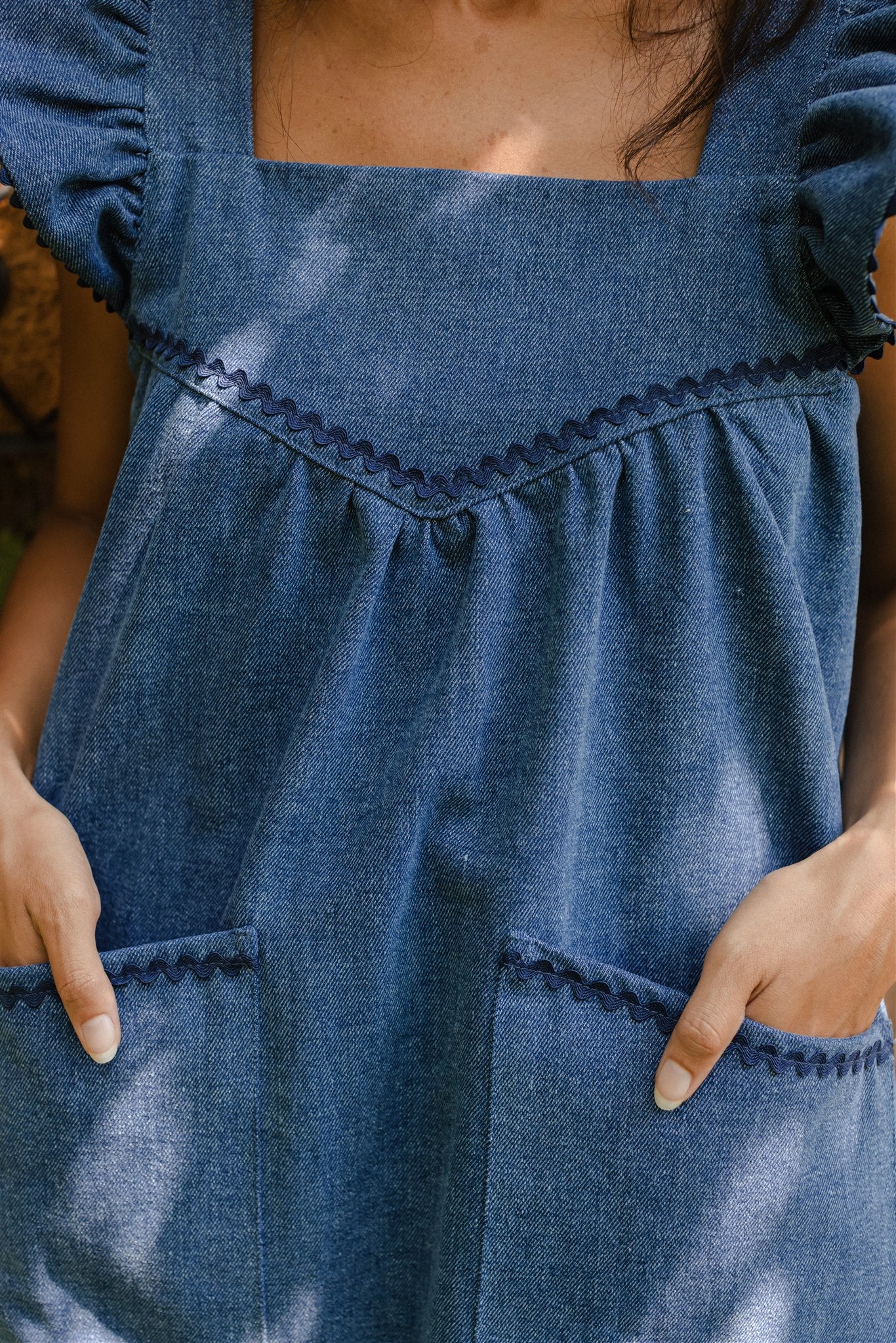 The Chore Dress in Blue Jean