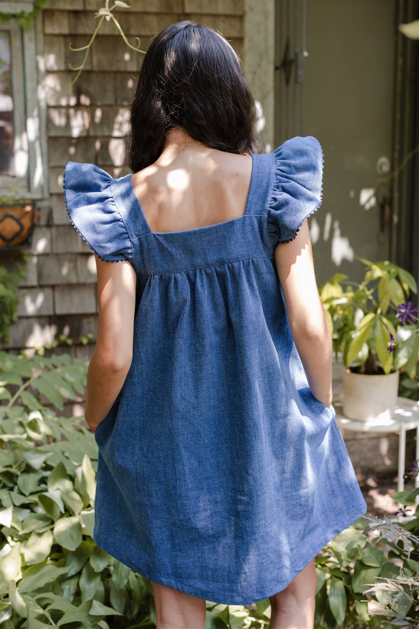 The Chore Dress in Blue Jean