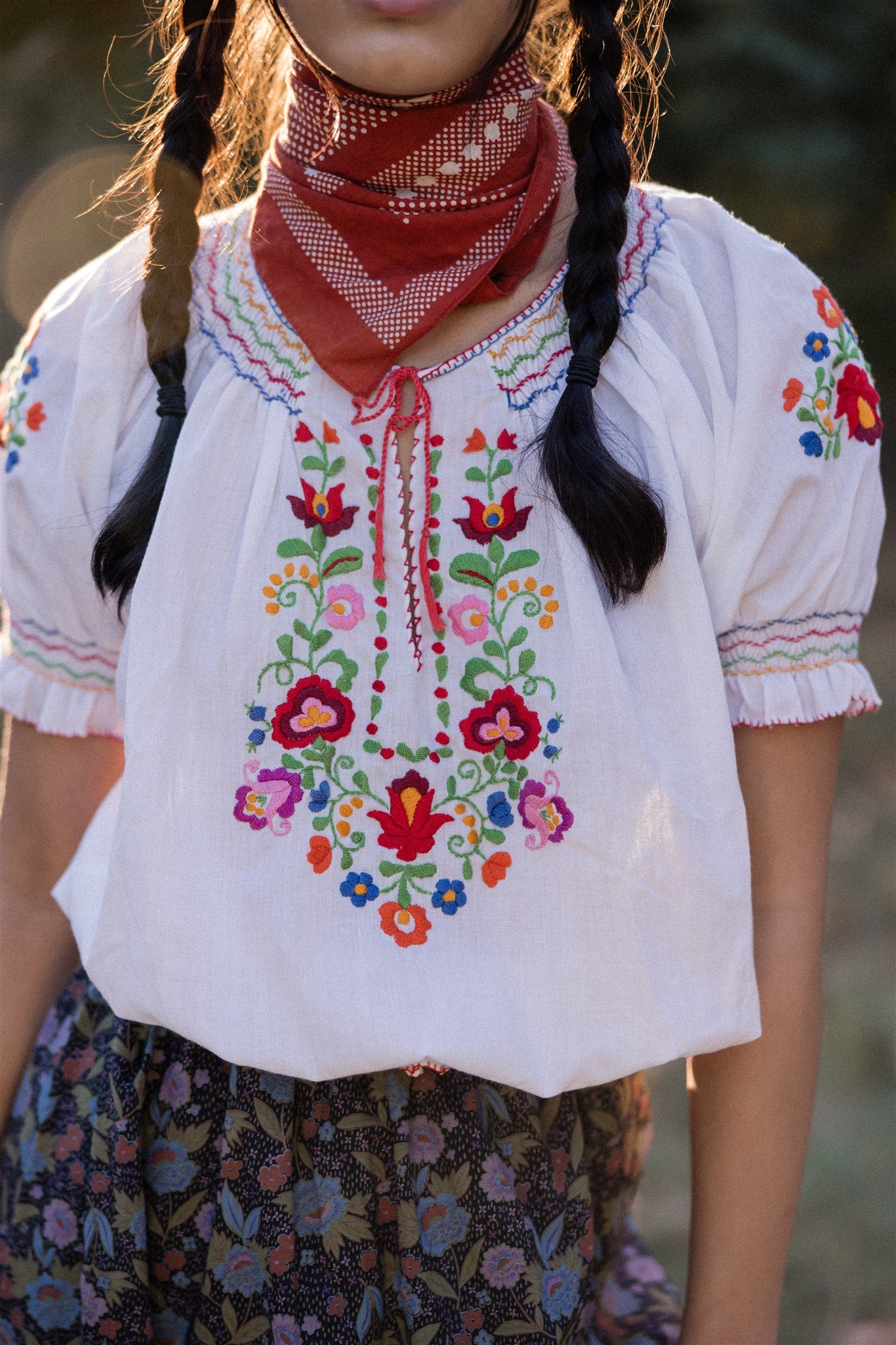 Short Sleeved Hungarian Folk Blouse