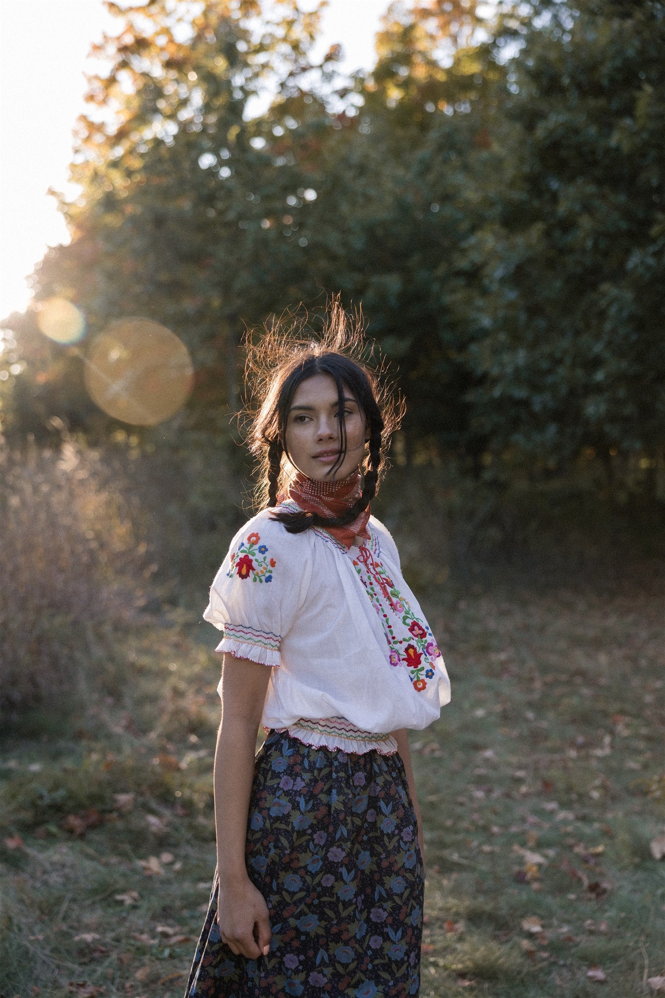 Short Sleeved Hungarian Folk Blouse