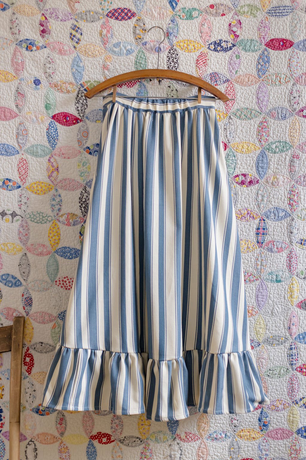 The Plough Skirt | Blue Stripe | M