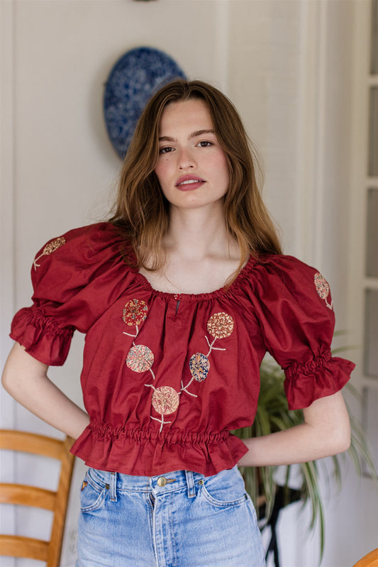 The Albany Blouse | Yo-Yo Appliqué