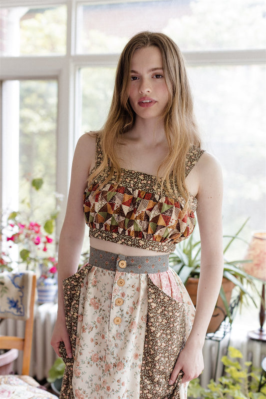 The Strawflower Skirt | Pink + White Floral