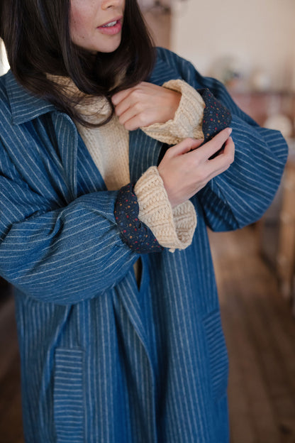 The Jemima Trench | Indigo Stripe