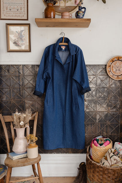 The Jemima Trench | Indigo Stripe