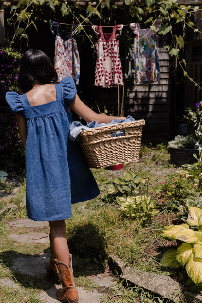 The Chore Dress in Blue Jean