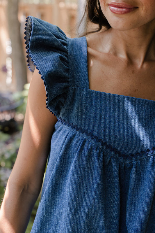 The Chore Dress in Blue Jean