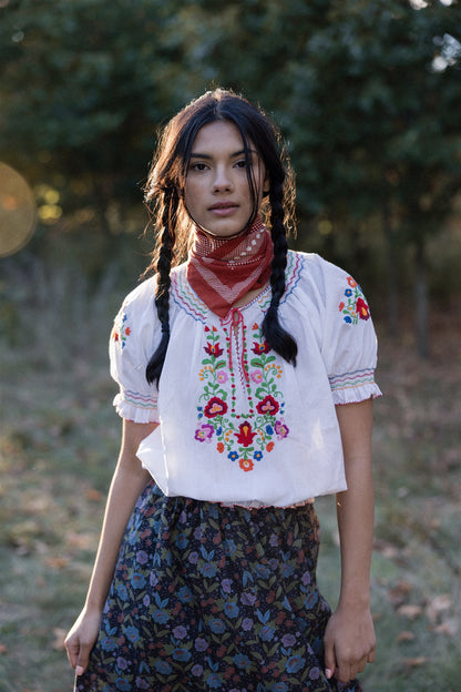 Short Sleeved Hungarian Folk Blouse