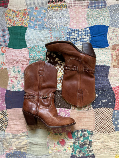 Braided Western Boots