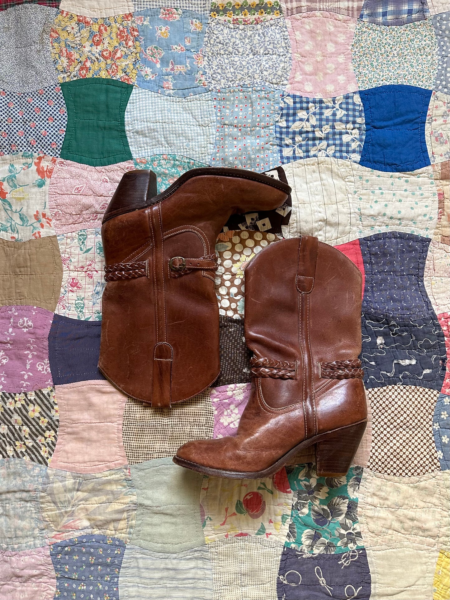Braided Western Boots
