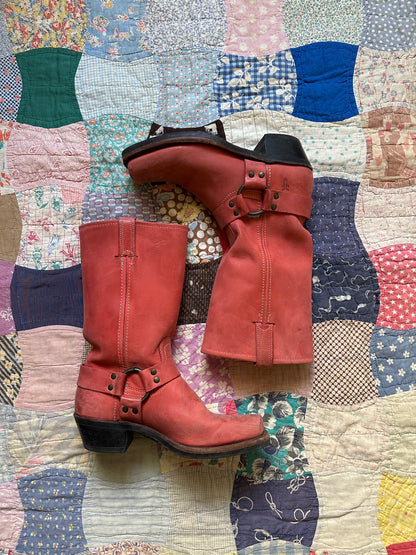 Red Frye Motorcycle Boots
